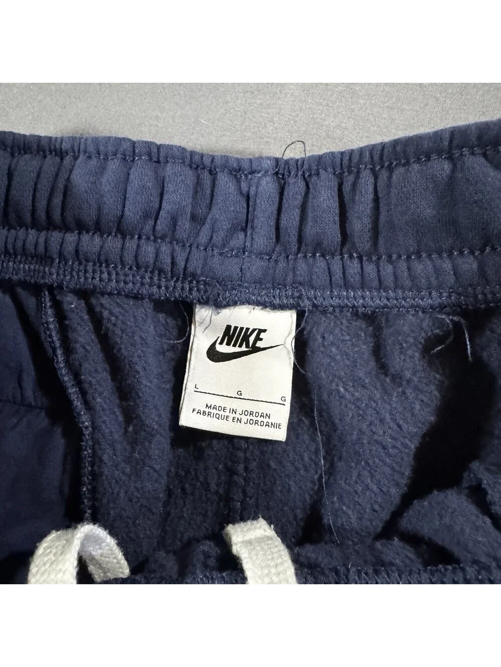 Nike Men Activewear Shorts L Navy Blue Sportswear Club Fleece Sweat Big Swoosh
